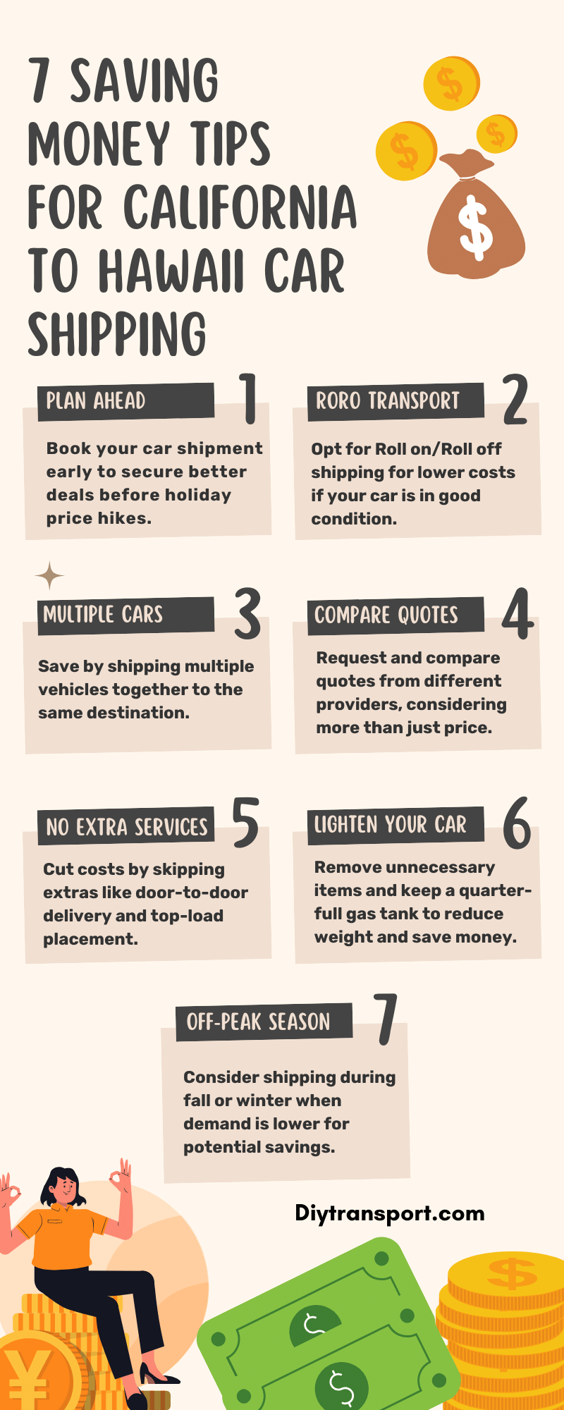 7 Tips For Saving Money on California to Hawaii Car Shipping