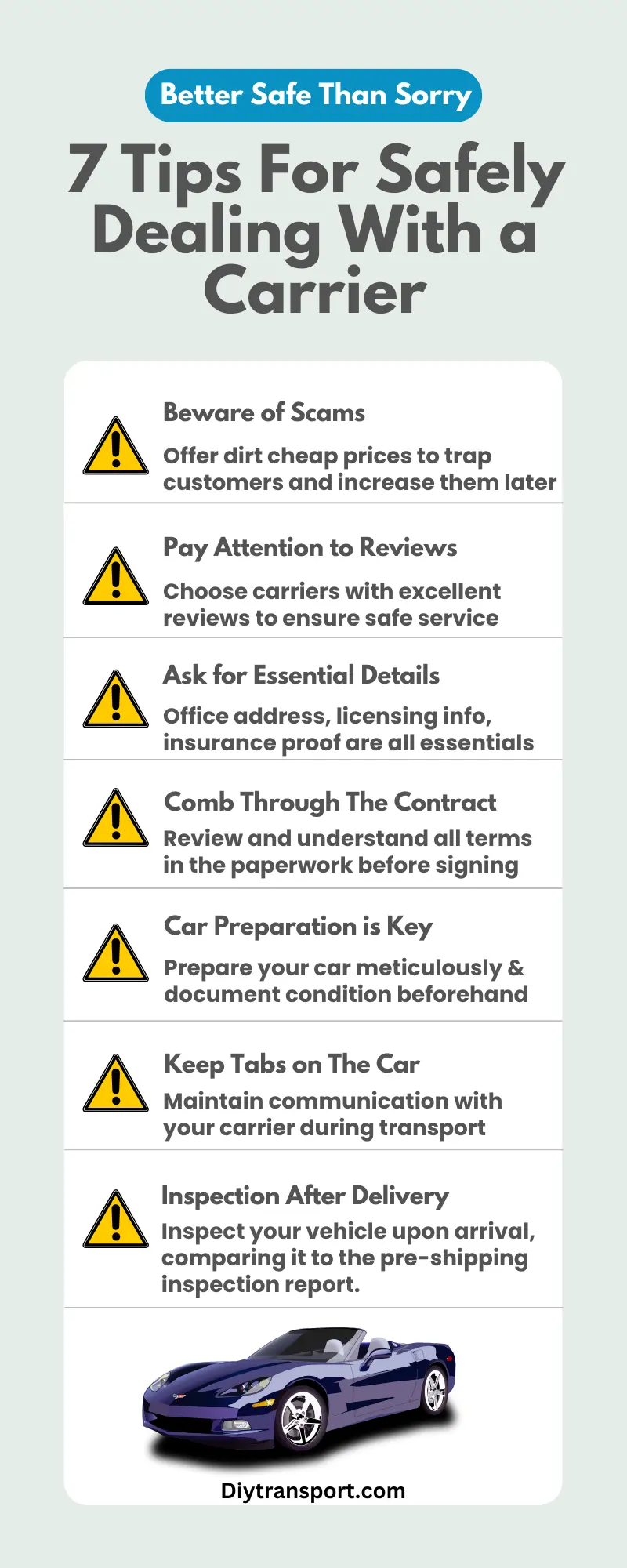 7 Tips For Vehicle Safety and Avoiding Getting Scammed When Dealing Directly With Carrier