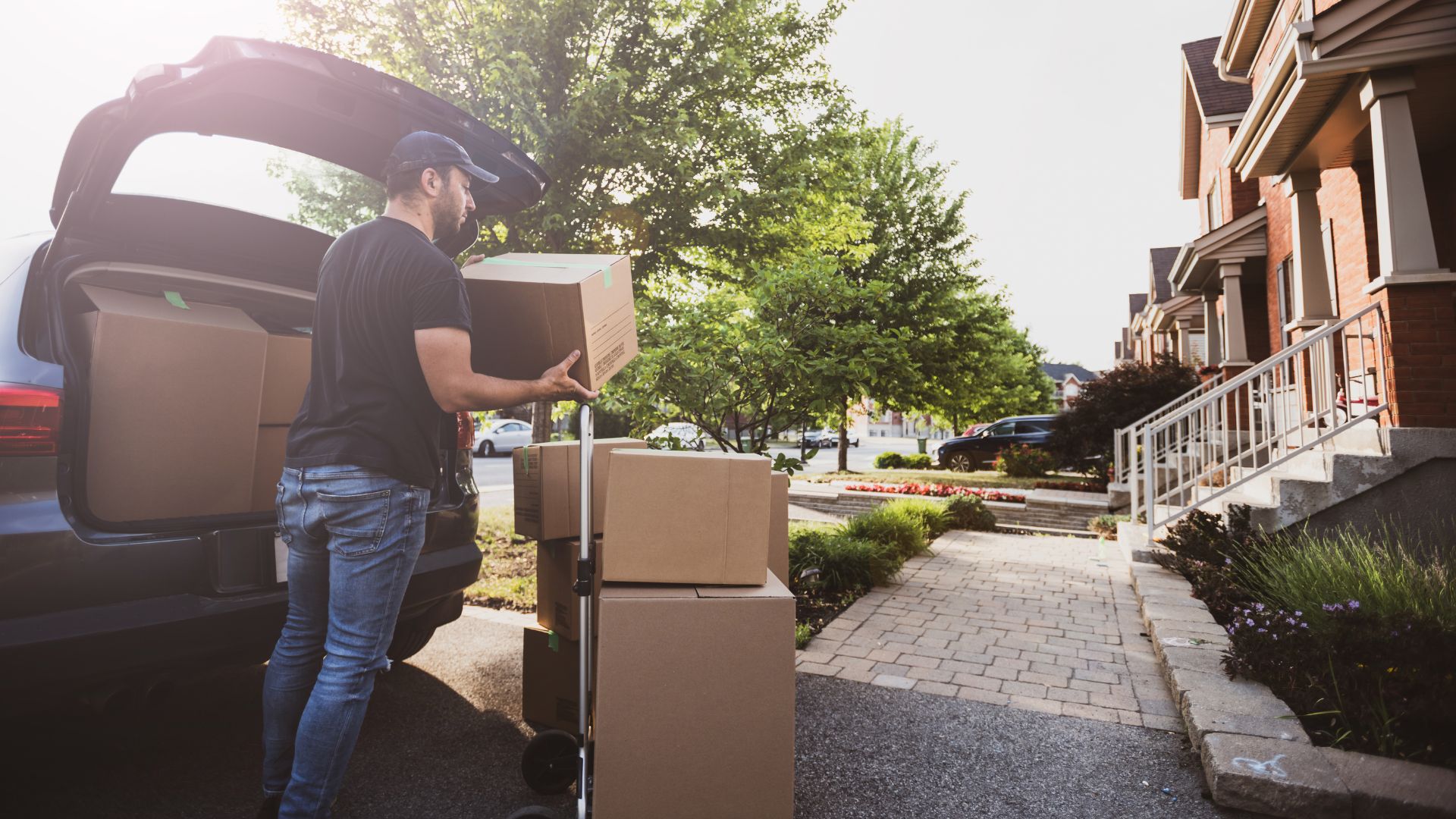 man with boxes